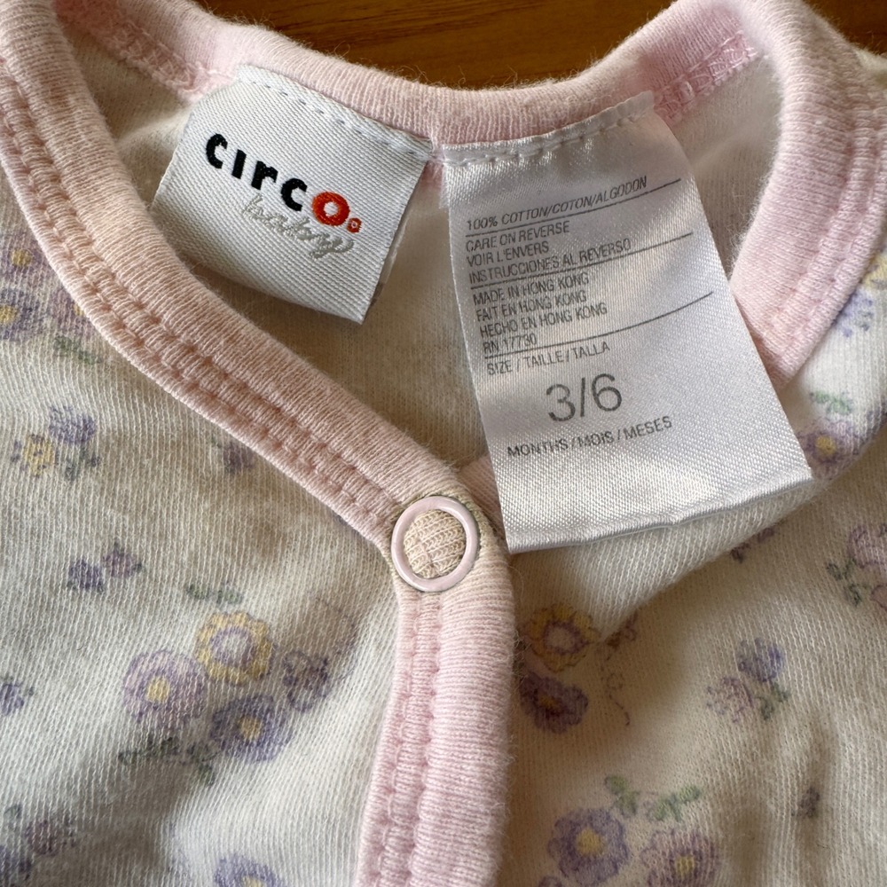 VTG Circo Floral Snap Up Bodysuit Baby Girl 3-6 Months Cottagecore Ditzy Floral - Picture 4 of 7